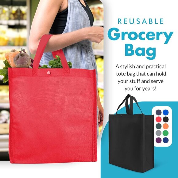 Reusable Grocery Bags, Durable Tote Bags, Shopping Bags for Groceries, Utility T - Picture 2 of 6